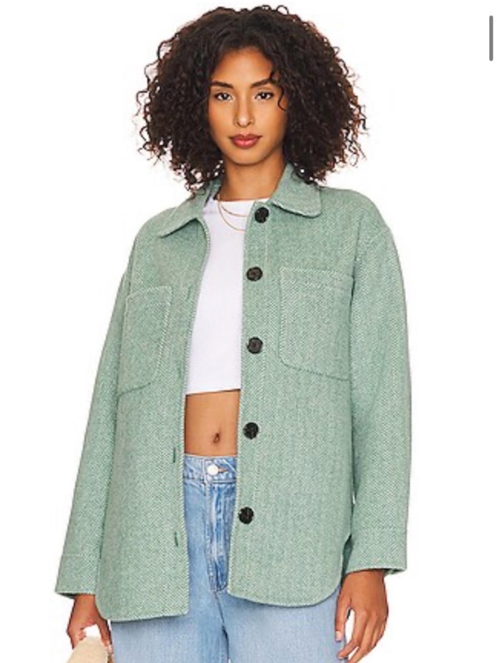 Rails Connie Wool Blend Chevron Shacket Mint M GUC Cabincore - Picture 2 of 8